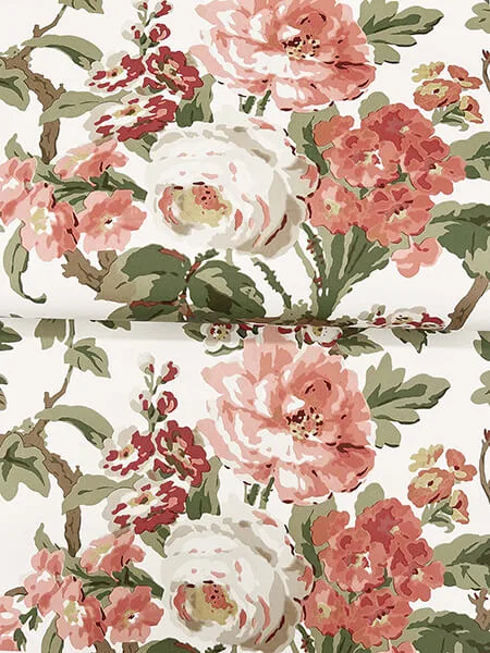 Antonina Vella Beatrix - Coral & Sage Wallpaper | Buy Online Antonina Vella Beatrix wallpaper, color Coral & Sage, SKU VP1351