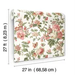 Antonina Vella Beatrix - Coral & Sage Wallpaper | Buy Online Antonina Vella Beatrix wallpaper, color Coral & Sage, SKU VP1351