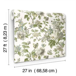 Antonina Vella Beatrix wallpaper, color Neutral & Sage, SKU VP1353