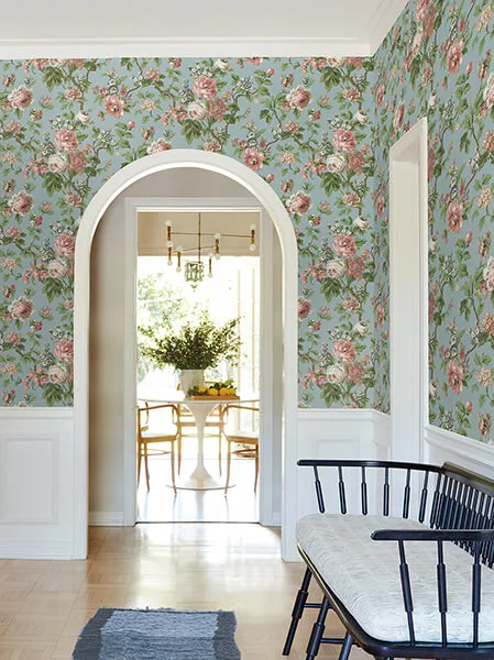 Antonina Vella Beatrix wallpaper, color Sky Blue, SKU VP1354