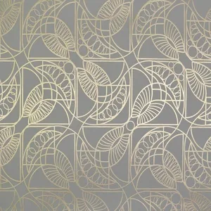 Antonina Vella Cartouche wallpaper, color Grey & Gold, SKU NW3525