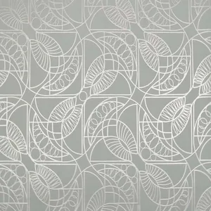 Antonina Vella Cartouche wallpaper, color Blue & Silver, SKU NW3527