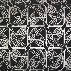 Antonina Vella Cartouche wallpaper, color Black & Silver, SKU NW3528