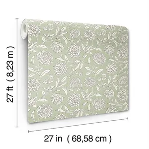 Antonina Vella Chatsworth Garden wallpaper, color Celery, SKU VP1362