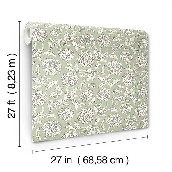 Antonina Vella Chatsworth Garden - Celery Wallpaper | Buy Online Antonina Vella Chatsworth Garden wallpaper, color Celery, SKU VP1362