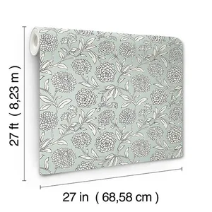 Antonina Vella Chatsworth Garden wallpaper, color Sky Blue, SKU VP1361