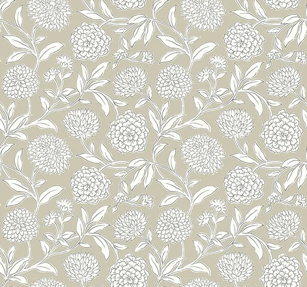 Antonina Vella Chatsworth Garden wallpaper, color Taupe, SKU VP1363