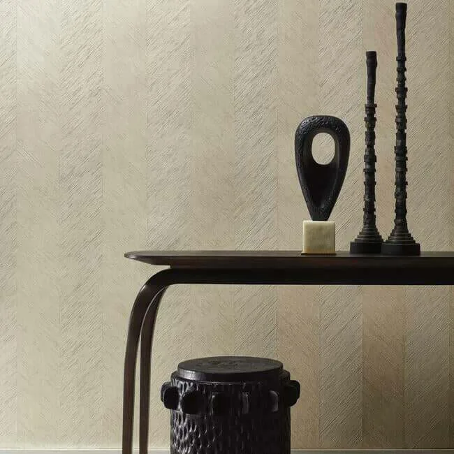 Antonina Vella Chevron wallpaper, color Cream Metallic, SKU BO6607
