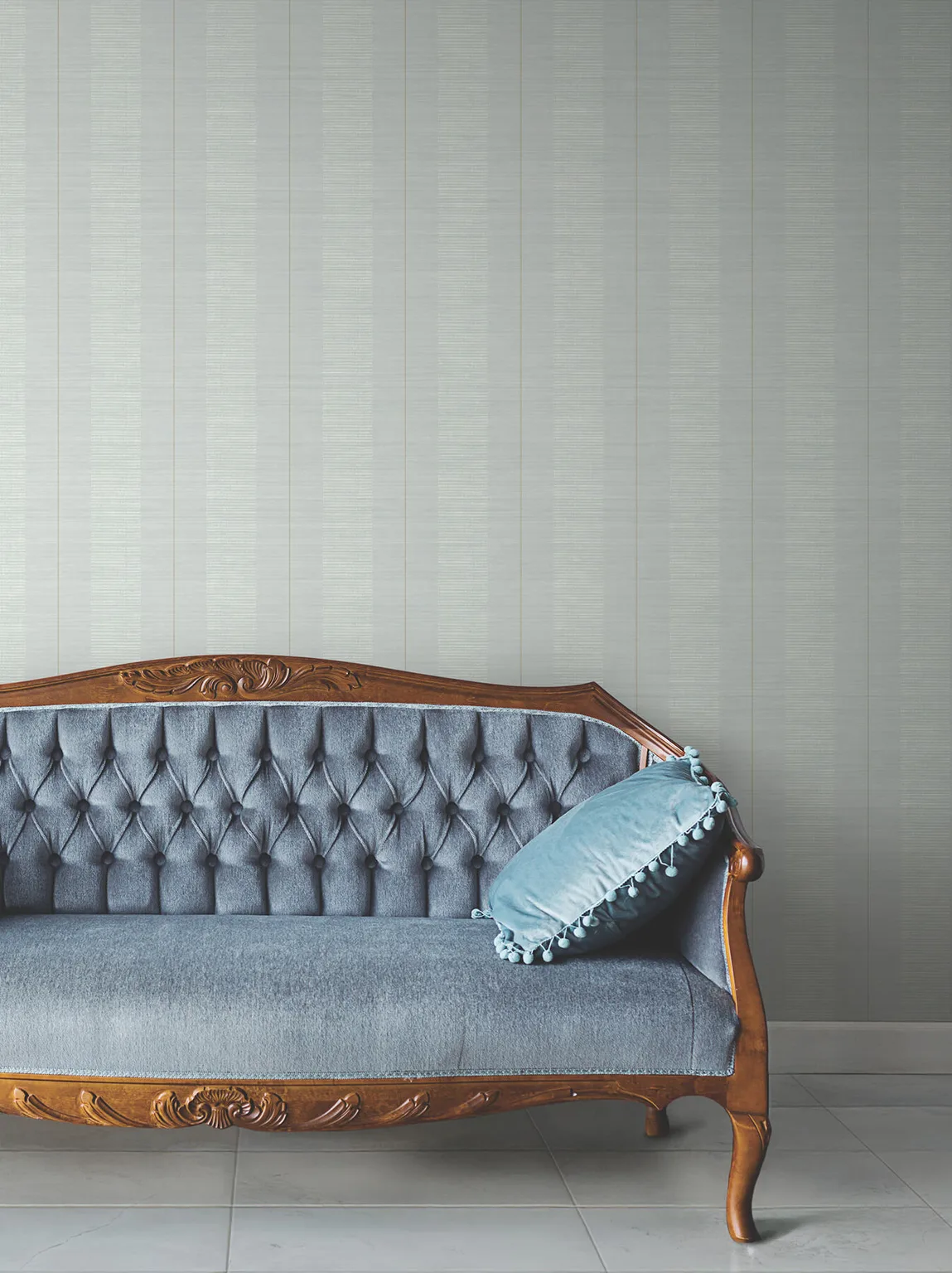 Antonina Vella Colbert Stripe wallpaper, color Light Blue, SKU LL3210