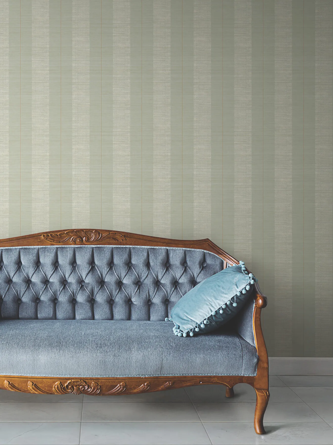 Antonina Vella Colbert Stripe wallpaper, color Seafoam, SKU LL3206