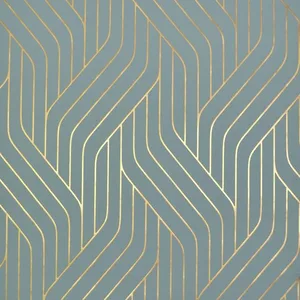Antonina Vella Ebb & Flow wallpaper, color Blue & Gold, SKU NW3520