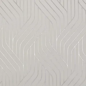 Antonina Vella Ebb & Flow wallpaper, color White & Silver, SKU NW3516