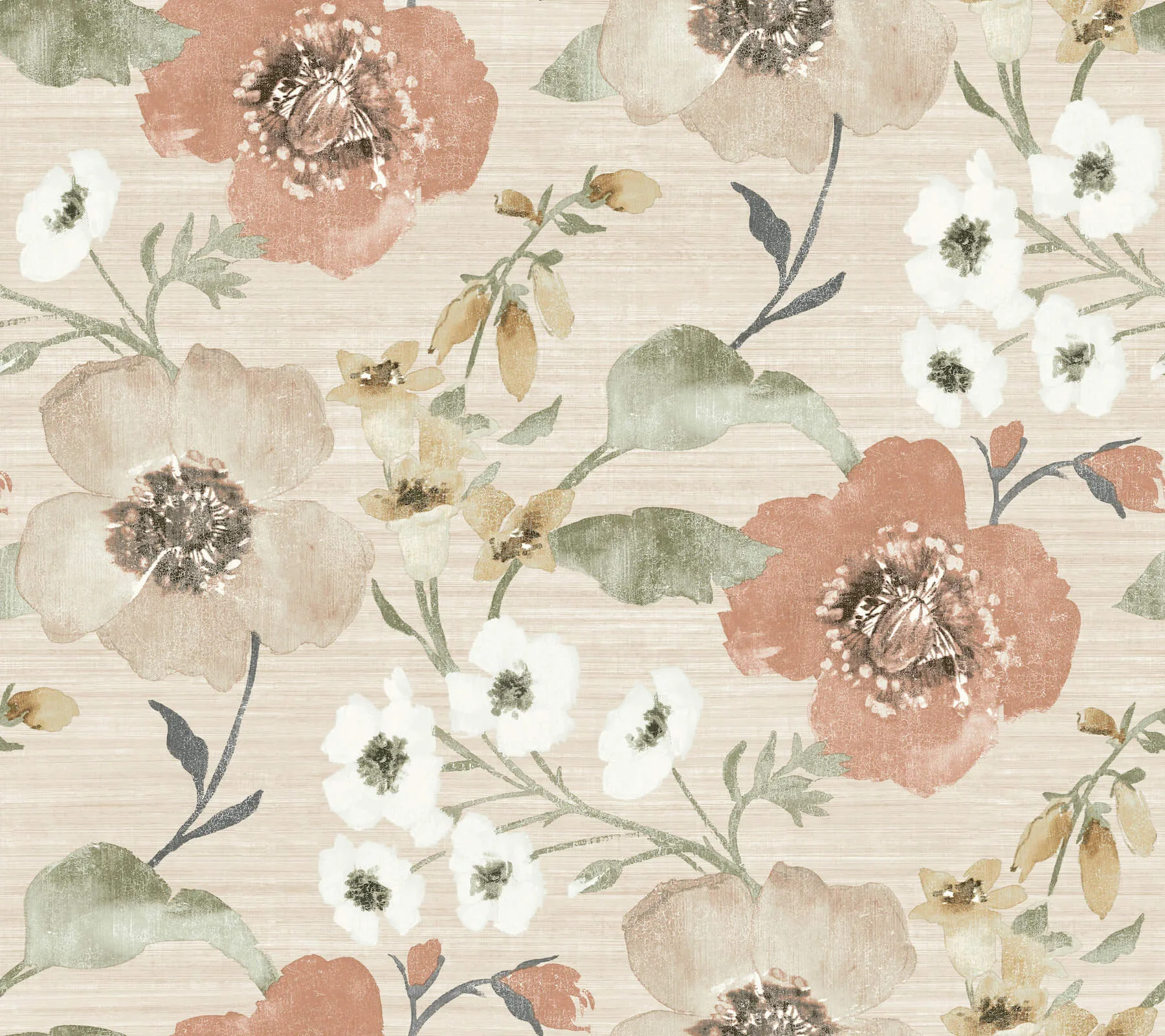 Antonina Vella Evelyn wallpaper, color Apricot, SKU LL3201