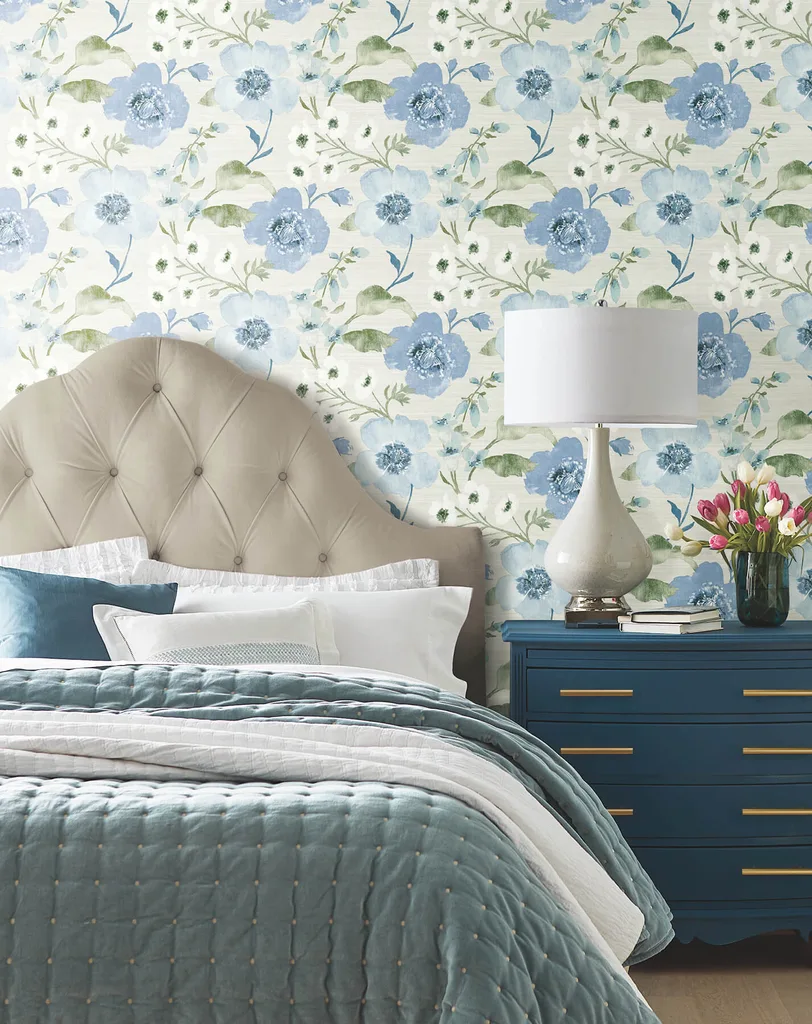 Antonina Vella Evelyn wallpaper, color Blue, SKU LL3203