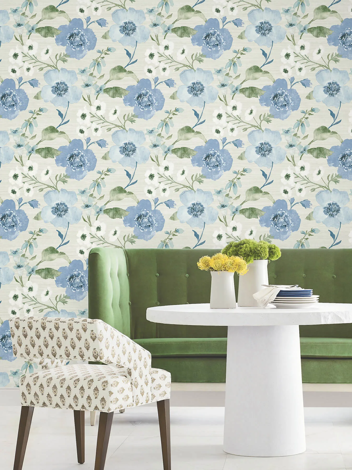 Antonina Vella Evelyn - Blue Wallpaper | Buy Online Antonina Vella Evelyn wallpaper, color Blue, SKU LL3203