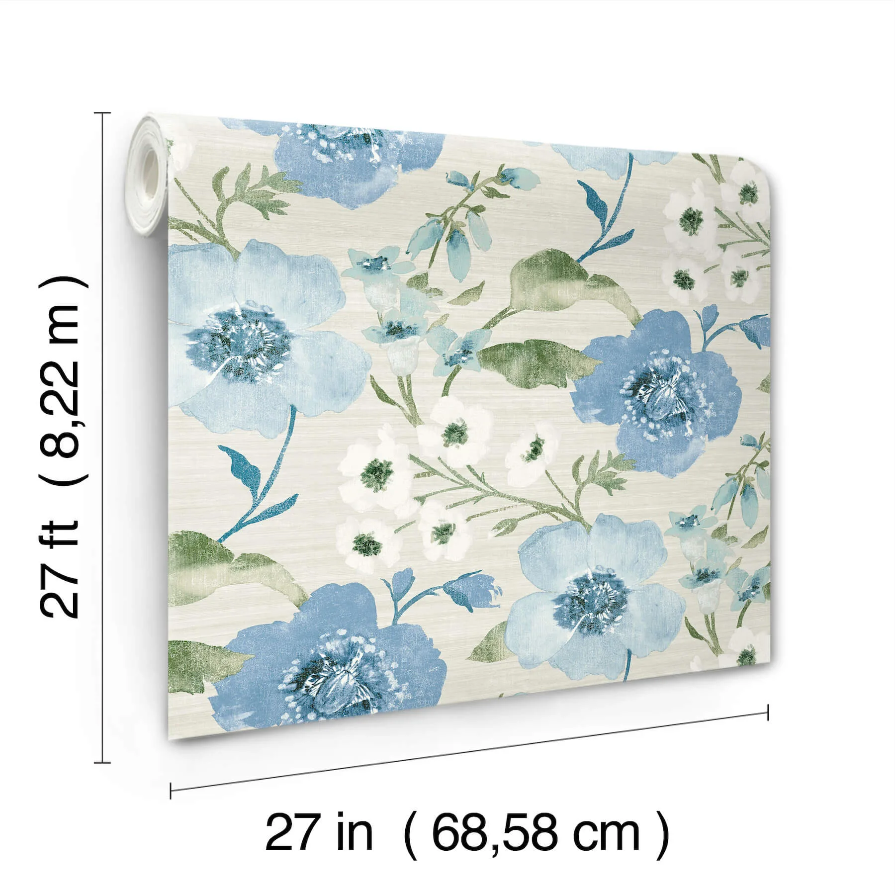 Antonina Vella Evelyn - Blue Wallpaper | Buy Online Antonina Vella Evelyn wallpaper, color Blue, SKU LL3203