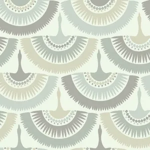 Antonina Vella Feather & Fringe wallpaper, color Cream & Blue, SKU BO6643