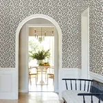 Antonina Vella Framboise wallpaper, color Salmon & Eucalyptus, SKU VP1414