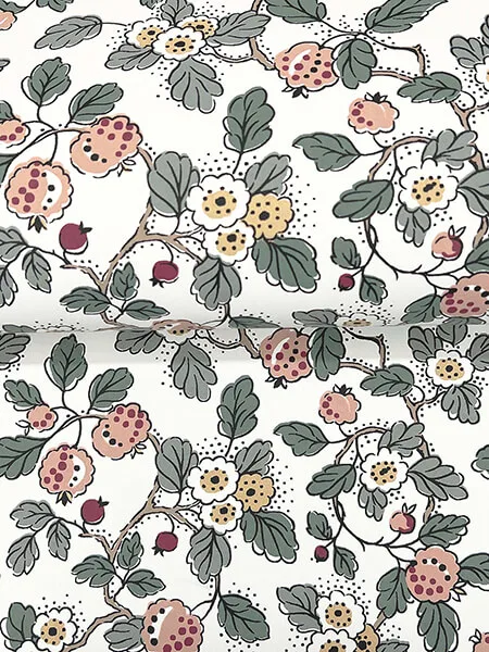 Antonina Vella Framboise wallpaper, color Salmon & Eucalyptus, SKU VP1414