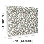 Antonina Vella Framboise wallpaper, color Salmon & Eucalyptus, SKU VP1414