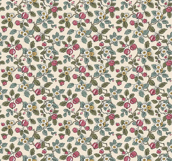 Antonina Vella Framboise wallpaper, color Mulberry & Evergreen, SKU VP1411