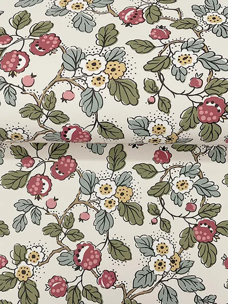 Antonina Vella Framboise wallpaper, color Mulberry & Evergreen, SKU VP1411