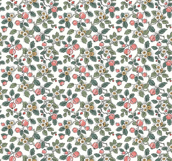 Antonina Vella Framboise wallpaper, color Berry & Green, SKU VP1412