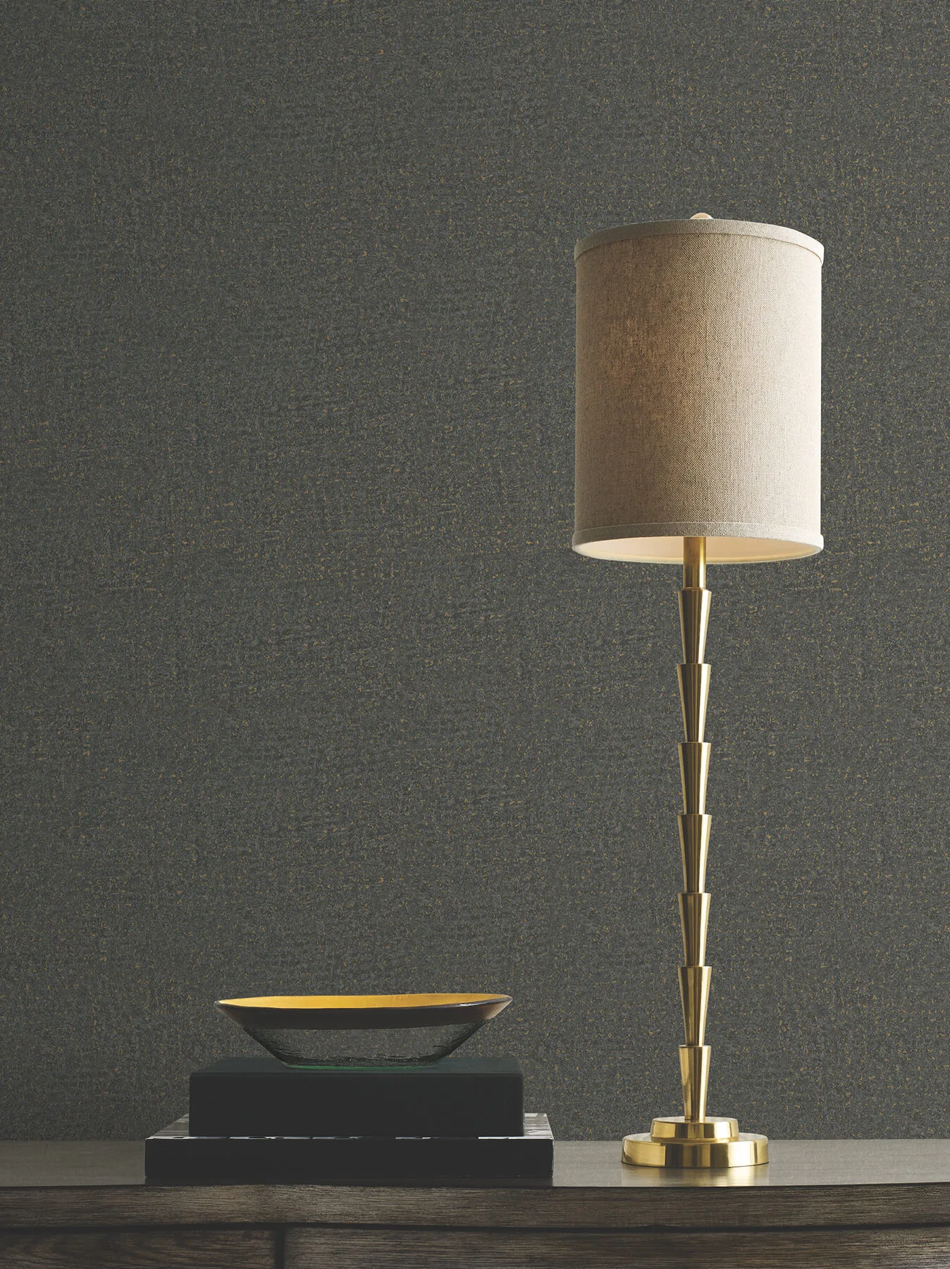 Antonina Vella Garden Stone wallpaper, color Charcoal, SKU MA35520