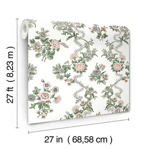 Antonina Vella Genevieve wallpaper, color Pink & Green, SKU VP1425
