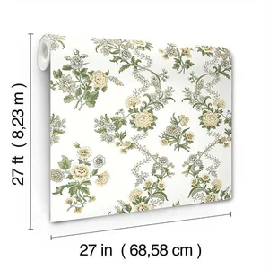 Antonina Vella Genevieve wallpaper, color Butter & Green, SKU VP1421