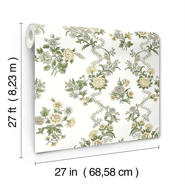Antonina Vella Genevieve - Butter & Green Wallpaper | Buy Online Antonina Vella Genevieve wallpaper, color Butter & Green, SKU VP1421