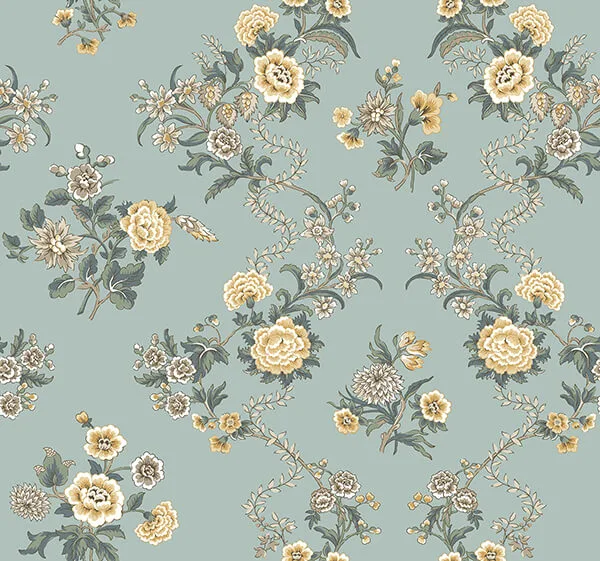 Antonina Vella Genevieve wallpaper, color Harbor Blue, SKU VP1422