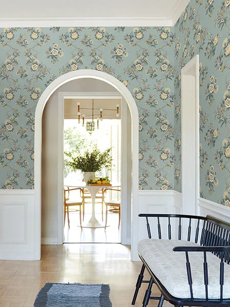 Antonina Vella Genevieve - Harbor Blue Wallpaper | Buy Online Antonina Vella Genevieve wallpaper, color Harbor Blue, SKU VP1422