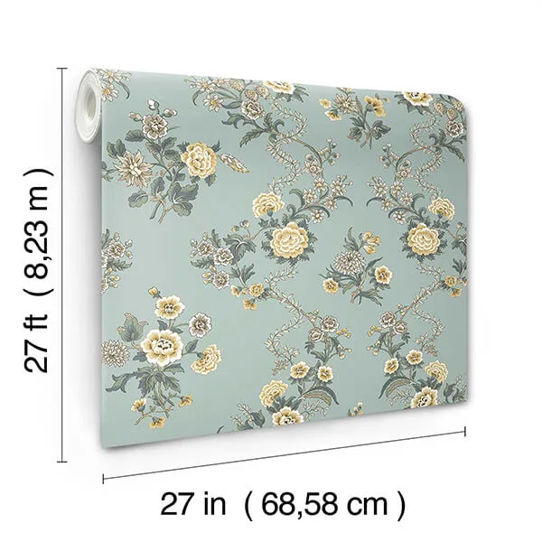 Antonina Vella Genevieve - Harbor Blue Wallpaper | Buy Online Antonina Vella Genevieve wallpaper, color Harbor Blue, SKU VP1422