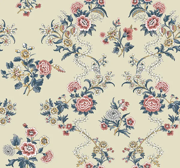 Antonina Vella Genevieve wallpaper, color Red & Navy, SKU VP1424
