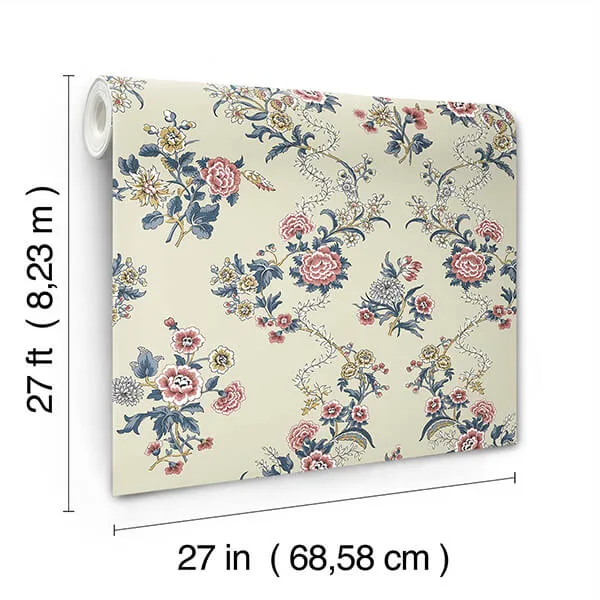 Antonina Vella Genevieve - Red & Navy Wallpaper | Buy Online Antonina Vella Genevieve wallpaper, color Red & Navy, SKU VP1424