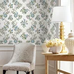 Antonina Vella Genevieve - Blue & Green Wallpaper | Buy Online Antonina Vella Genevieve wallpaper, color Blue & Green, SKU VP1423