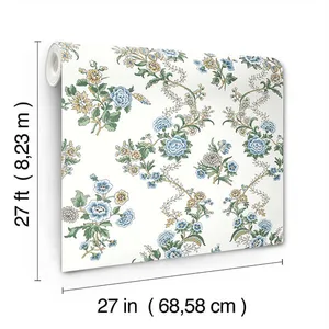 Antonina Vella Genevieve wallpaper, color Blue & Green, SKU VP1423