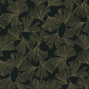 Antonina Vella Gingko Toss wallpaper, color Black, SKU DD3742