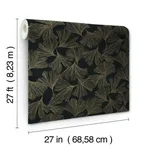 Antonina Vella Gingko Toss - Black Wallpaper | Buy Online Antonina Vella Gingko Toss wallpaper, color Black, SKU DD3742