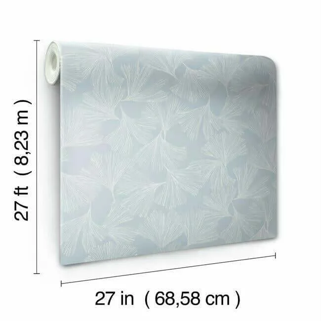 Antonina Vella Gingko Toss wallpaper, color Blue, SKU DD3743