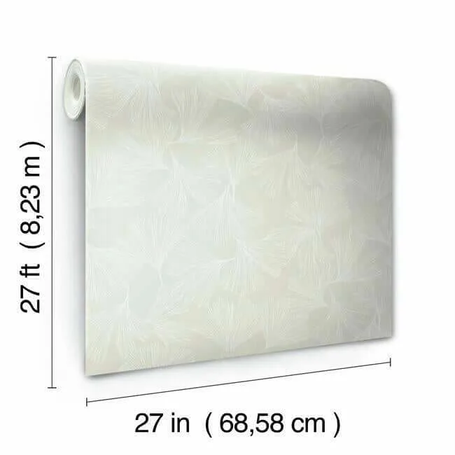 Antonina Vella Gingko Toss wallpaper, color Cream, SKU DD3744