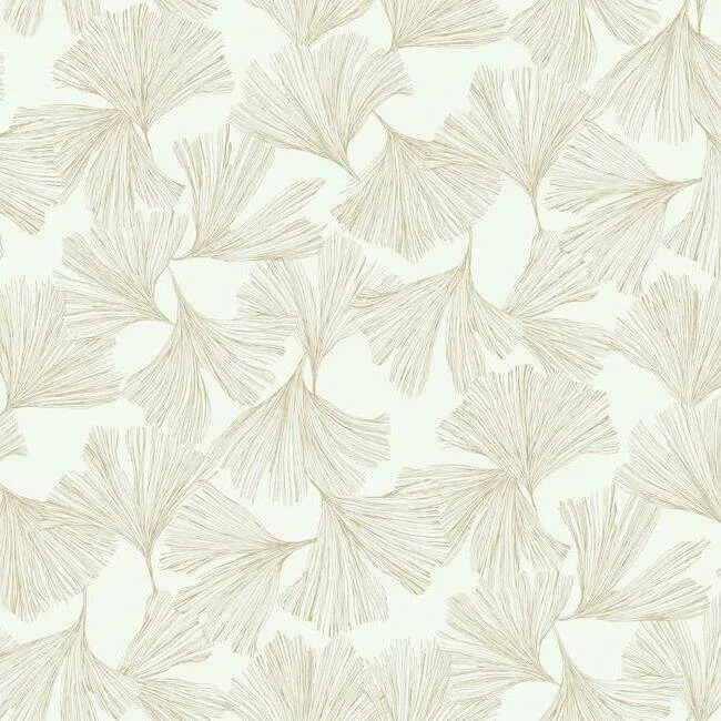Antonina Vella Gingko Toss wallpaper, color Gold, SKU DD3741