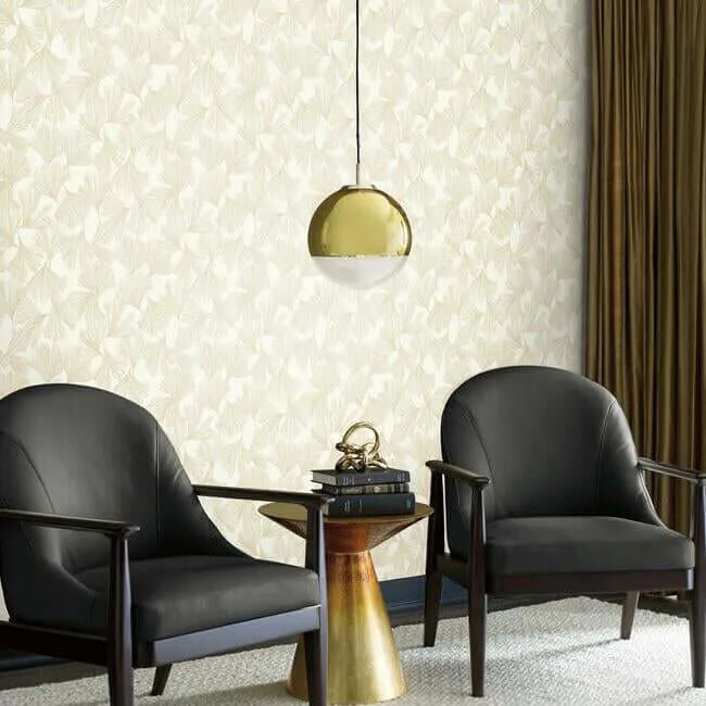 Antonina Vella Gingko Toss wallpaper, color Gold, SKU DD3741