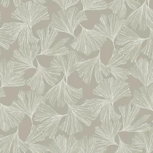 Antonina Vella Ginkgo Toss wallpaper, color Silver, SKU DD3746