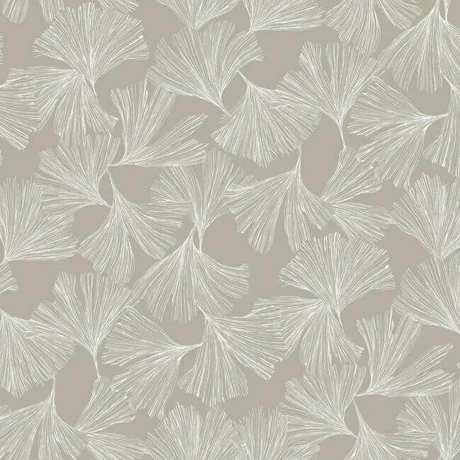 Antonina Vella Ginkgo Toss wallpaper, color Silver, SKU DD3746
