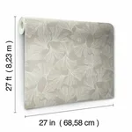 Antonina Vella Ginkgo Toss - Silver Wallpaper | Buy Online Antonina Vella Ginkgo Toss wallpaper, color Silver, SKU DD3746