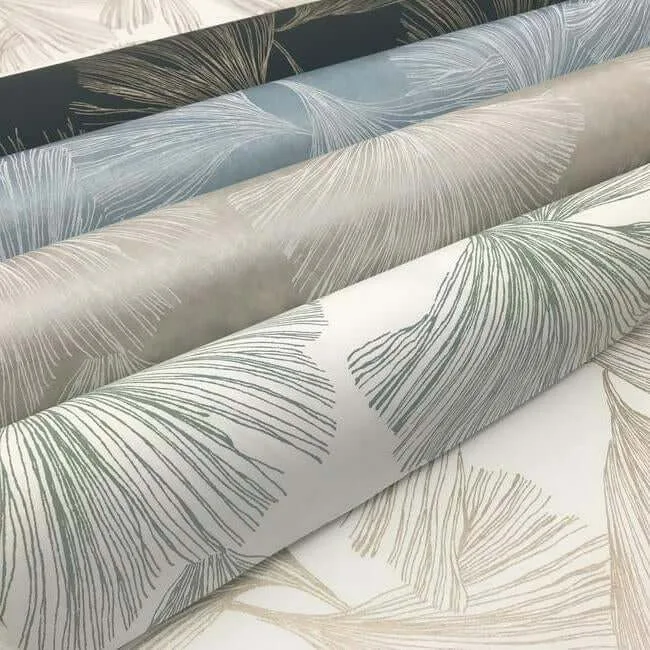 Antonina Vella Ginkgo Toss - Silver Wallpaper | Buy Online Antonina Vella Ginkgo Toss wallpaper, color Silver, SKU DD3746
