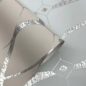 Antonina Vella Graceful Geo wallpaper, color Beige & Silver, SKU MD7175