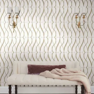 Antonina Vella Graceful Geo wallpaper, color Cream & Gold, SKU MD7171